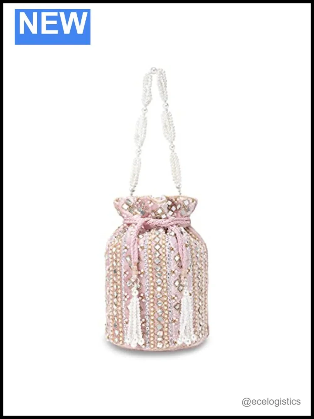 Indian Potli Bag Drawstring Clutch Ethnic Bride Purse Hand-Embellished